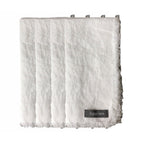 AquaVireo Fringed Linen Napkins / Pack of 4 / 47x47cm / White