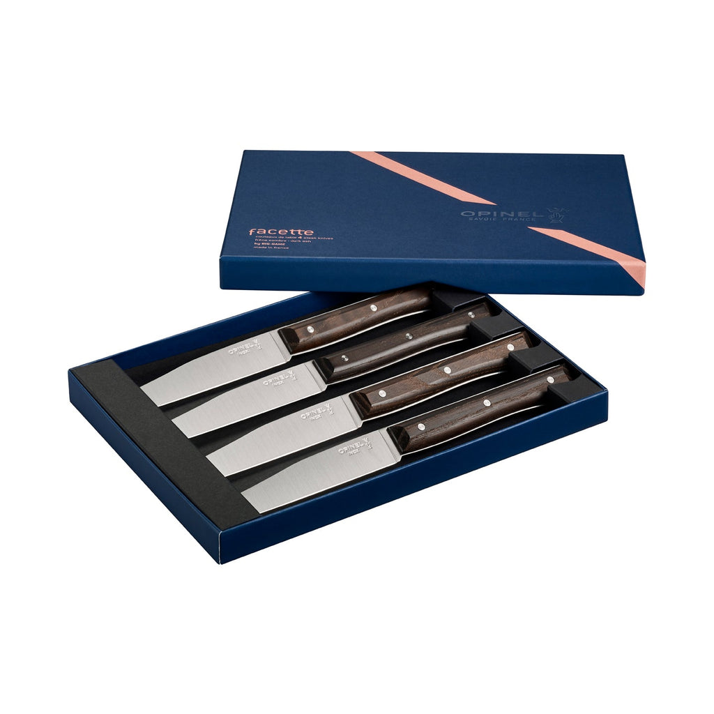 Opinel Facette Steak Knives / Set of 4 / Dark Ash