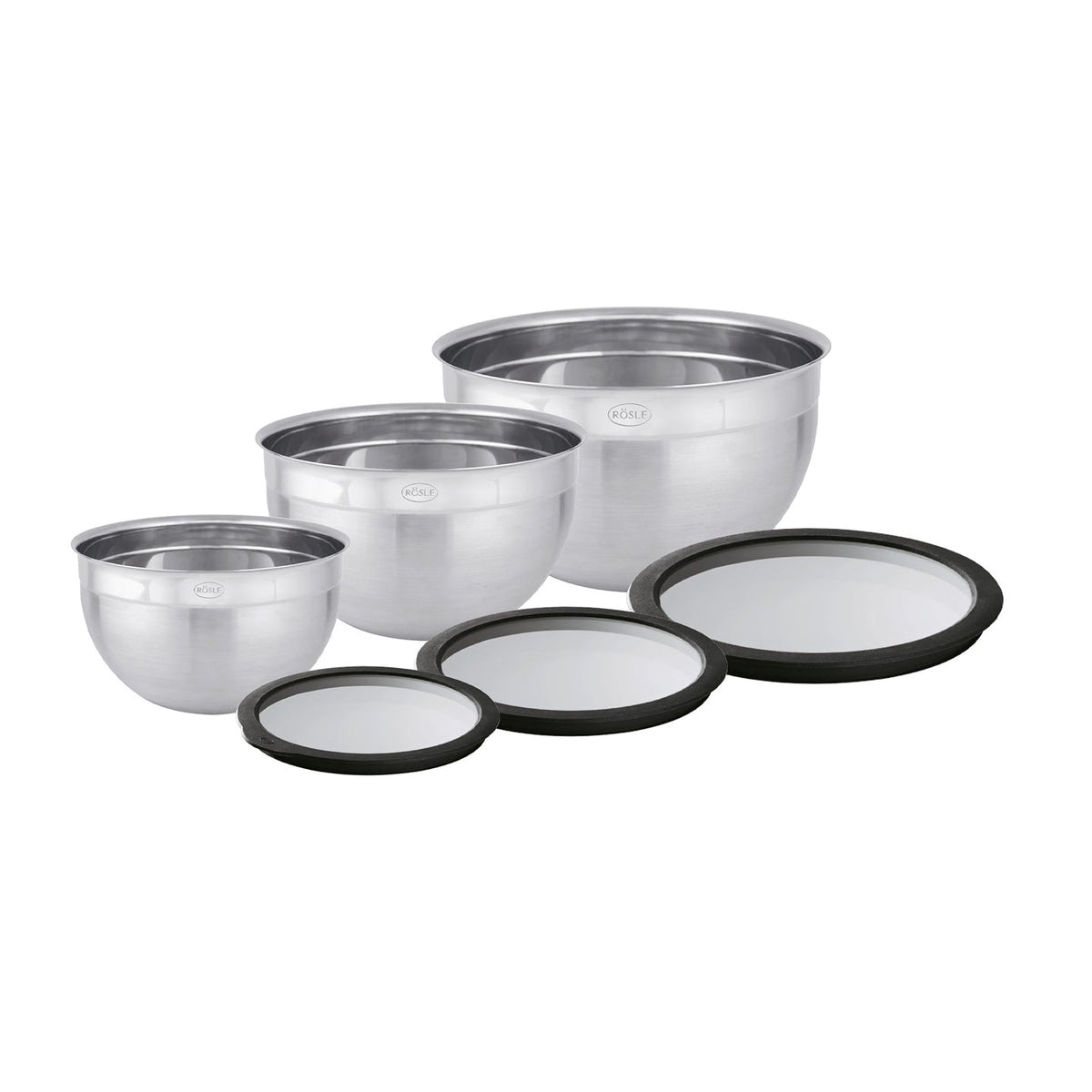 Rosle Bowl Stainless Steel Mixing Bowls with Lids / Set of 3