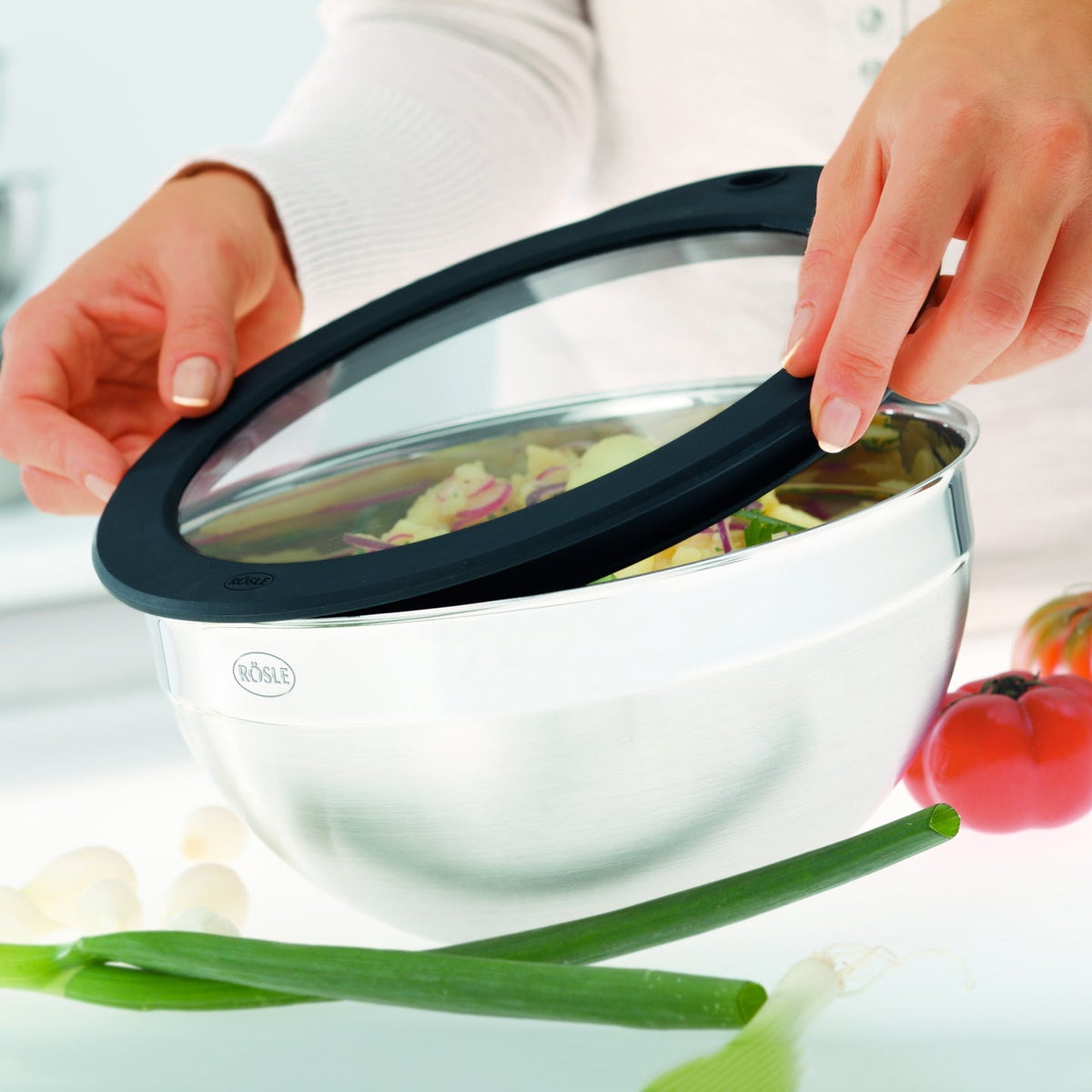 Rosle Glass / Silicone Lid for Stainless Steel Bowl