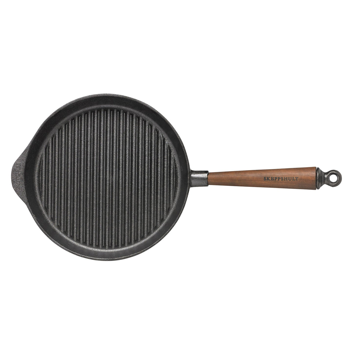 Skeppshult Cast Iron Grill Pan with Walnut Handle
