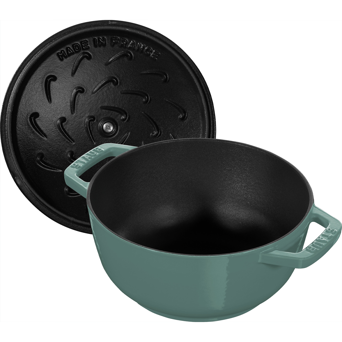 Staub Cast Iron French Oven Cocotte / Eucalyptus / 24cm