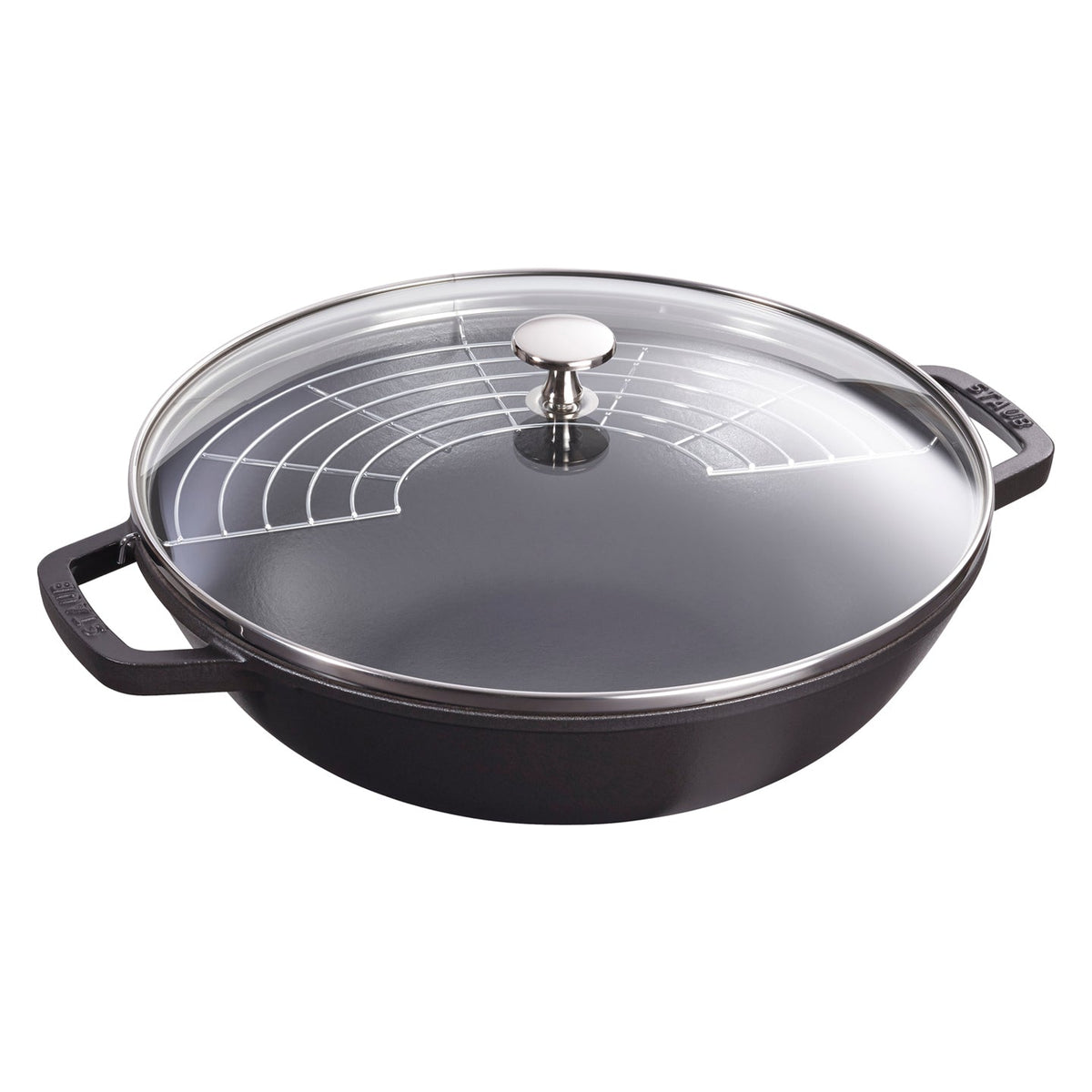 Staub Cast Iron Wok with Lid / Black / 30cm