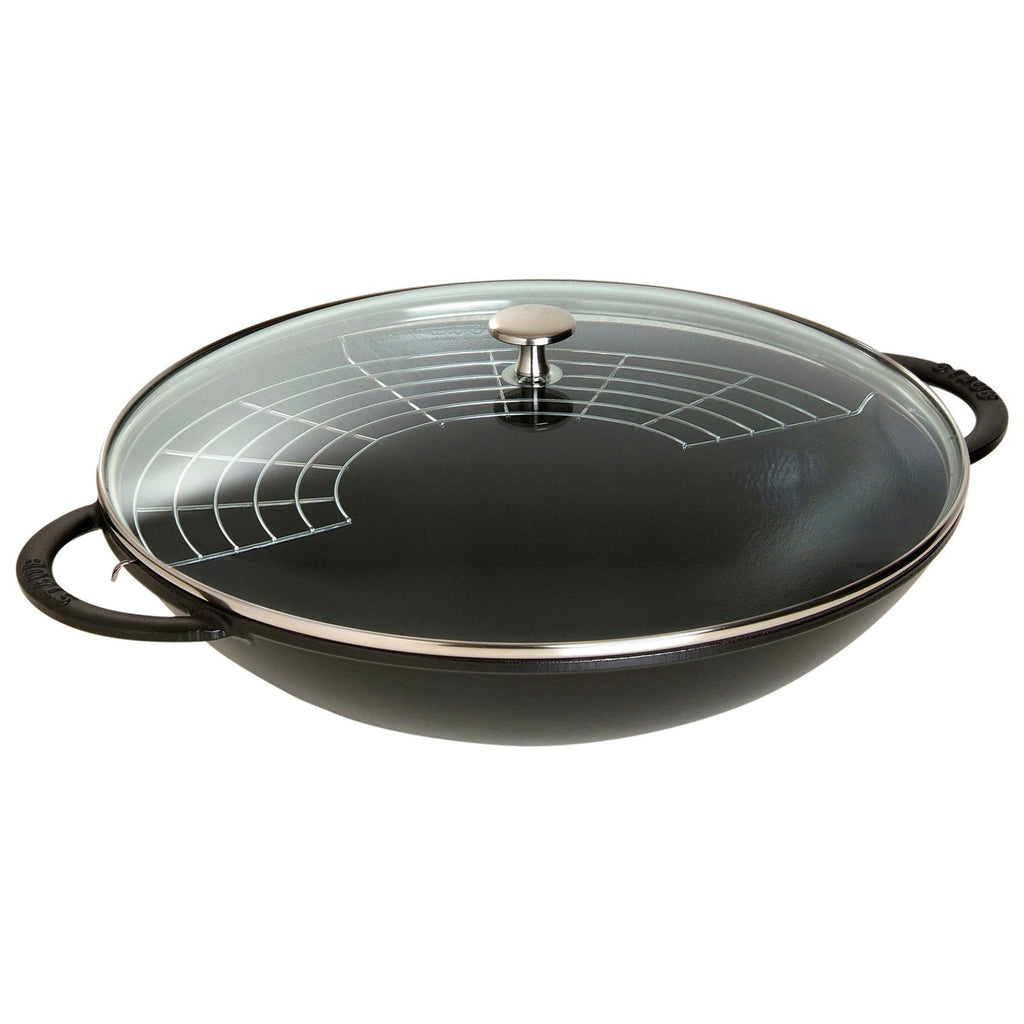 Staub Cast Iron Wok with Lid / Black / 37cm