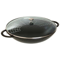 Staub Cast Iron Wok with Lid / Black / 37cm