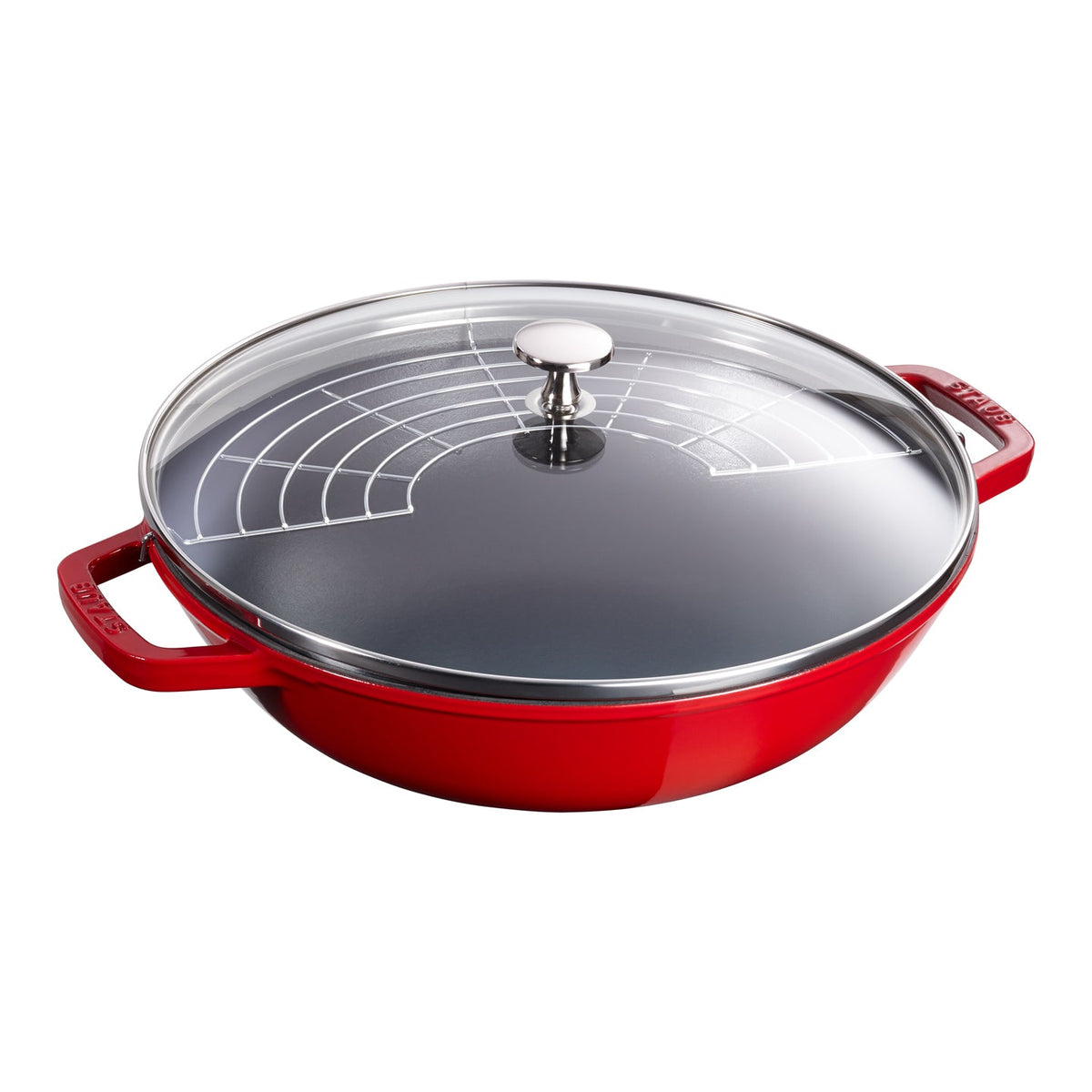 Staub Cast Iron Wok with Lid / Cherry / 30cm
