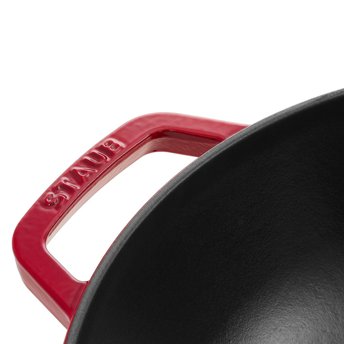 Staub Cast Iron Wok with Lid / Cherry / 30cm