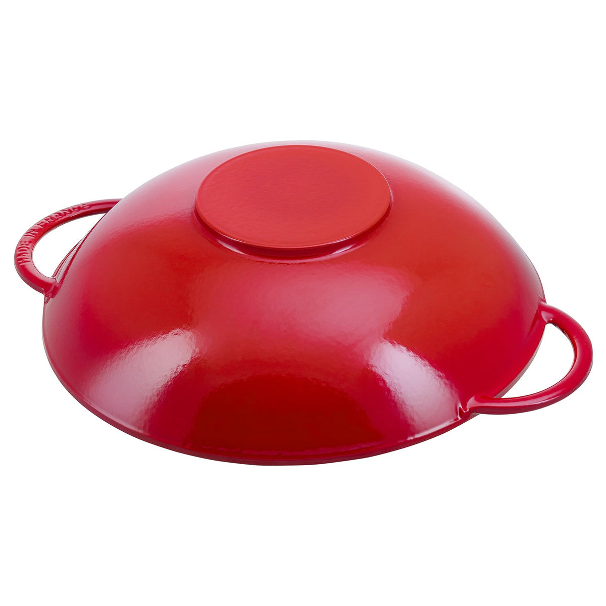 Staub Cast Iron Wok with Lid / Cherry / 37cm