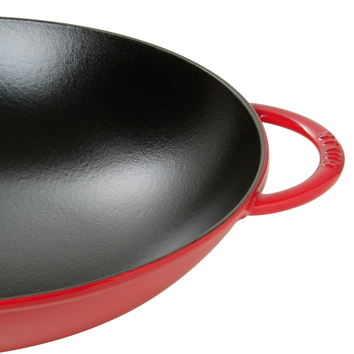 Staub Cast Iron Wok with Lid / Cherry / 37cm