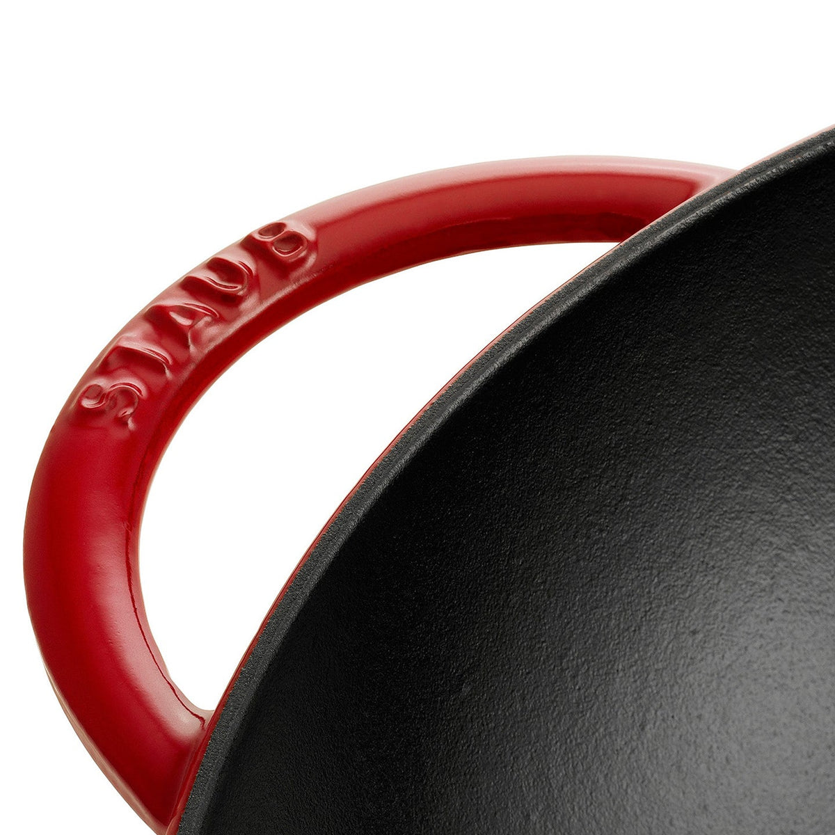 Staub Cast Iron Wok with Lid / Cherry / 37cm
