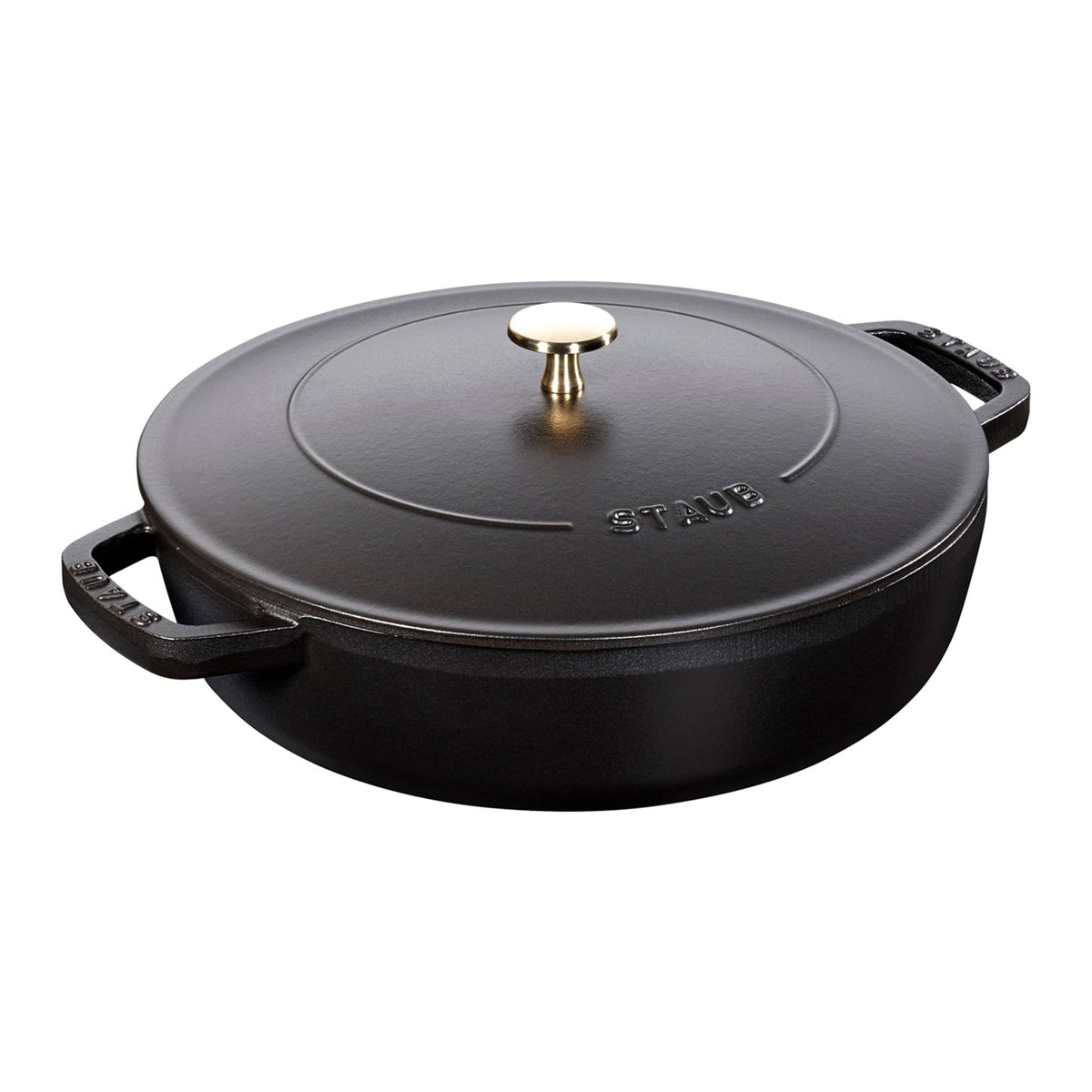 Staub Cast Iron Saute Casserole Pan / Black