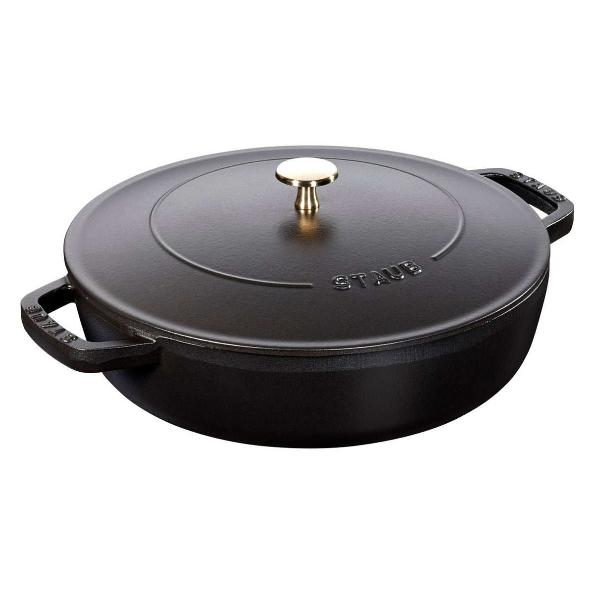 Staub Cast Iron Saute Casserole Pan / Black
