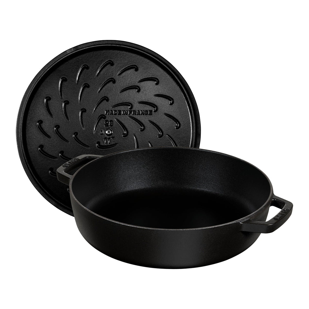 Staub Cast Iron Saute Casserole Pan / Black
