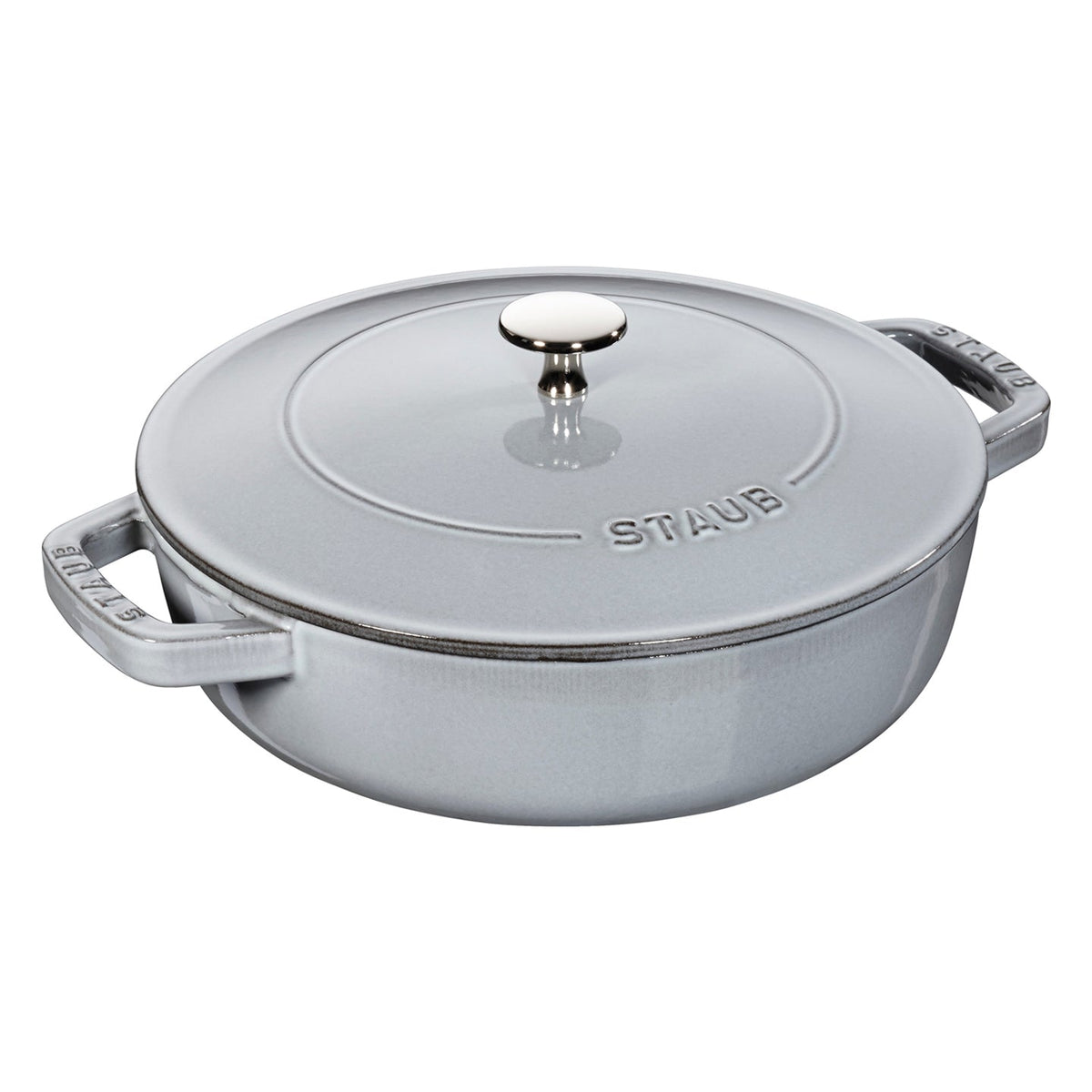 Staub Cast Iron Saute Casserole Pan / Grey