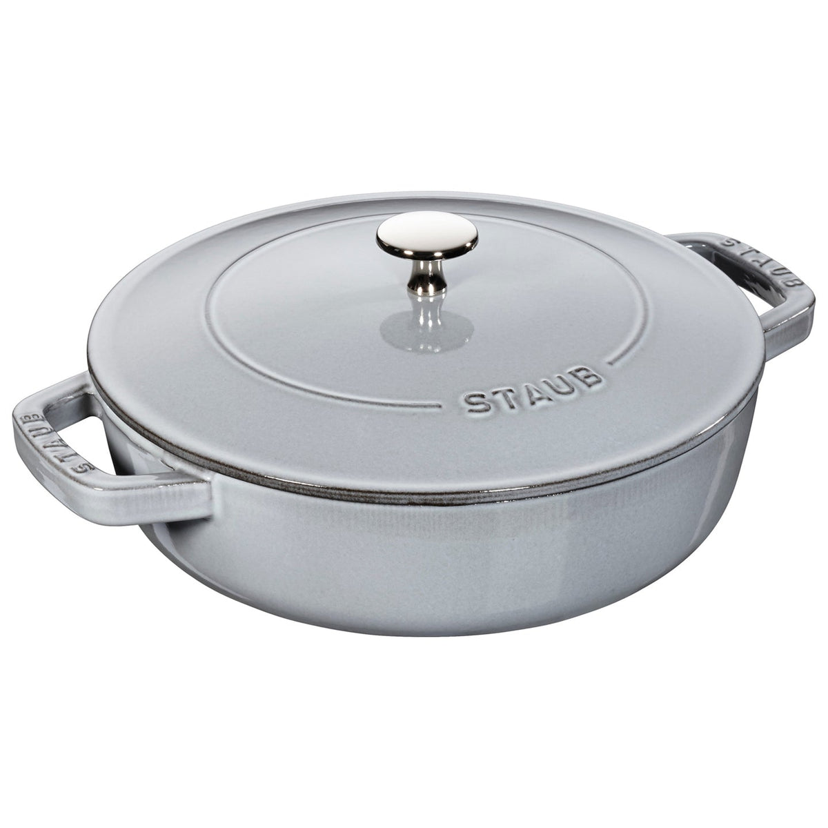 Staub Cast Iron Saute Casserole Pan / Grey