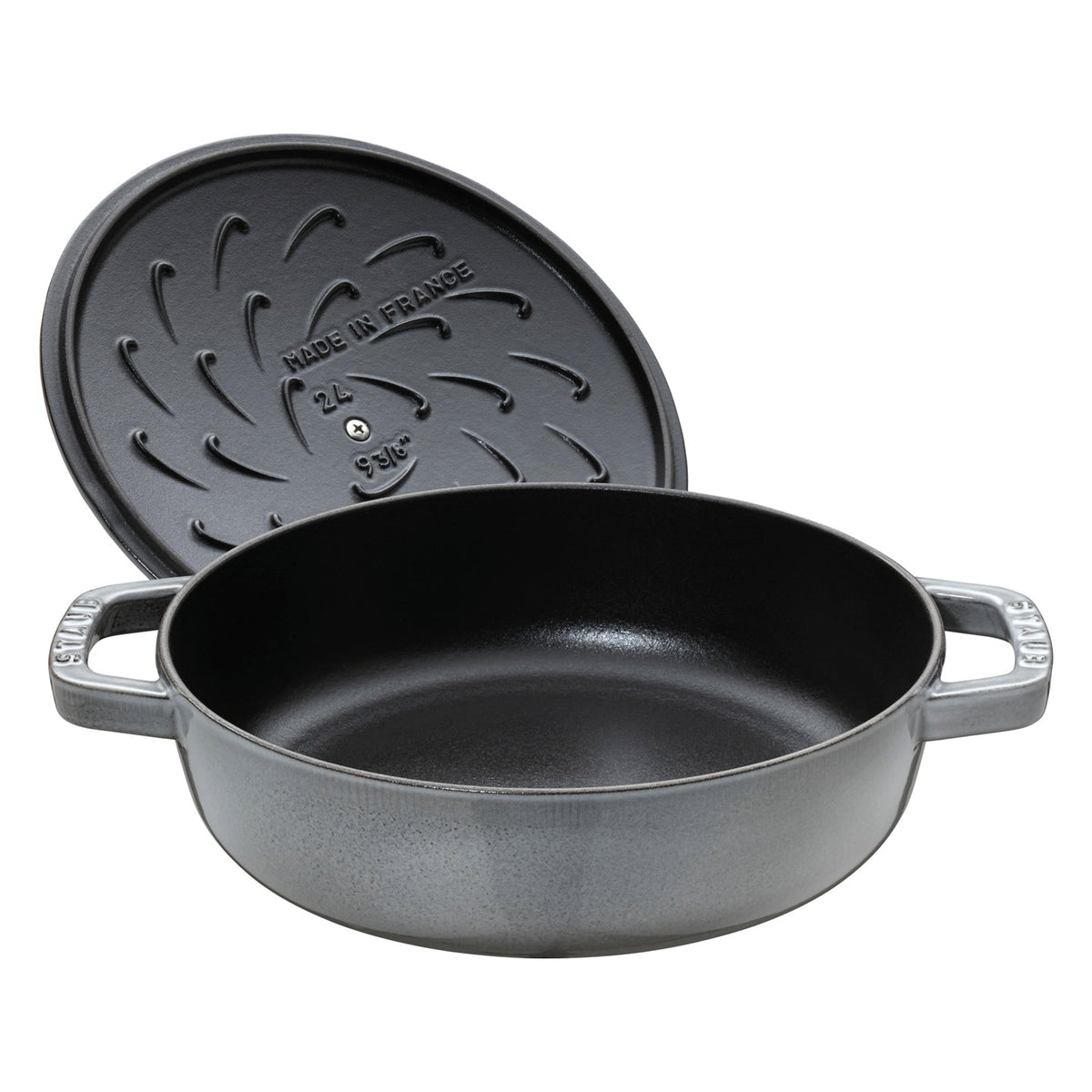 Staub Cast Iron Saute Casserole Pan / Grey