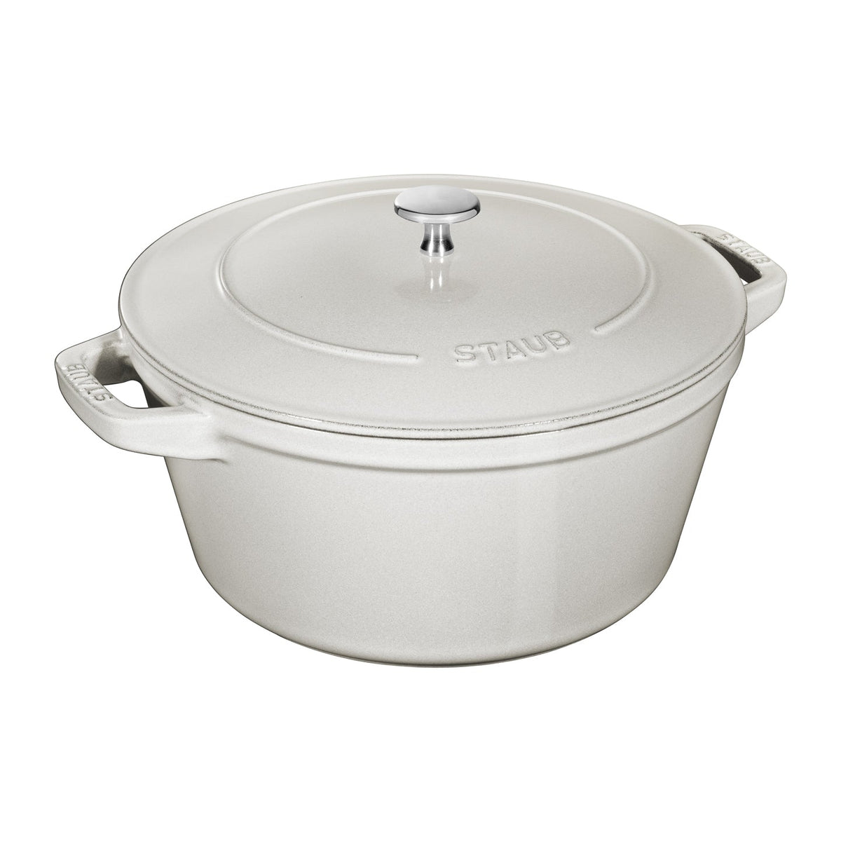 Staub Stackable 3-Piece Cast Iron Pan Set / White Truffle / 24cm