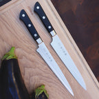 TOJIRO Classic 5 Piece Knife Set / Santoku with Magnetic Knife Block / Ash