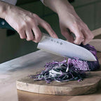 TOJIRO Classic 5 Piece Knife Set / Santoku with Magnetic Knife Block / Ash