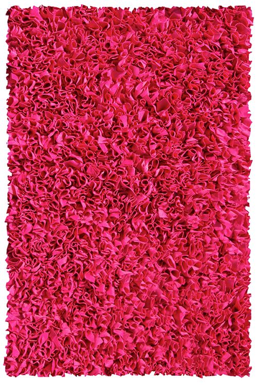 Large Modern Abstract Hot Pink Textured Shag Area Rug