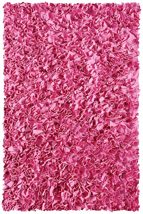 Vibrant Pink Modern High - Pile Area Rug for Indoor Spaces