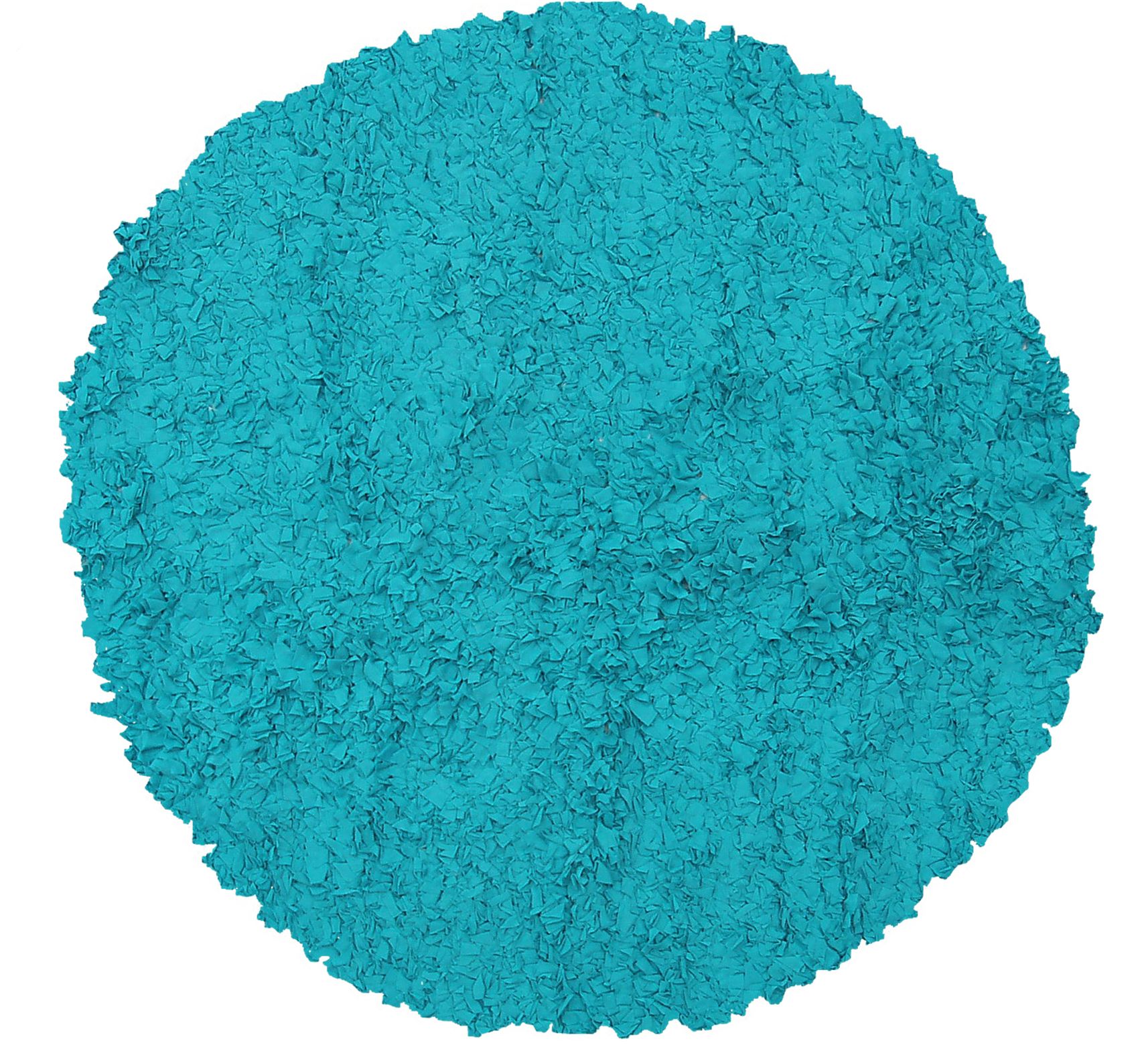 Vibrant Turquoise Round Low Pile Modern Minimalist Polypropylene Rug