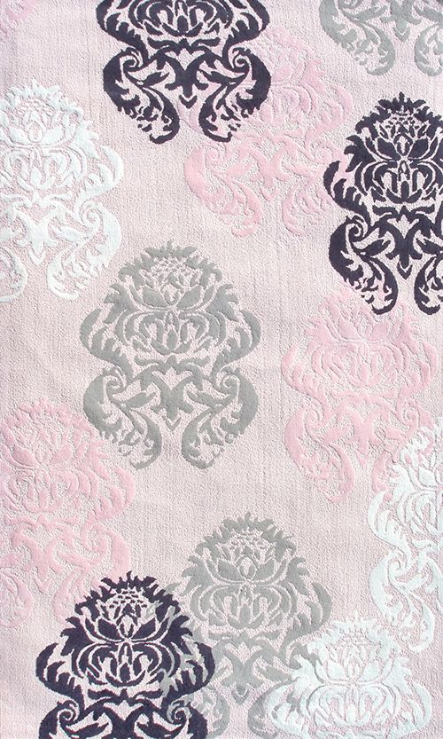 Traditional Floral Damask Area Rug in Pastel Colors, Ideal for Living Room or Bedroom