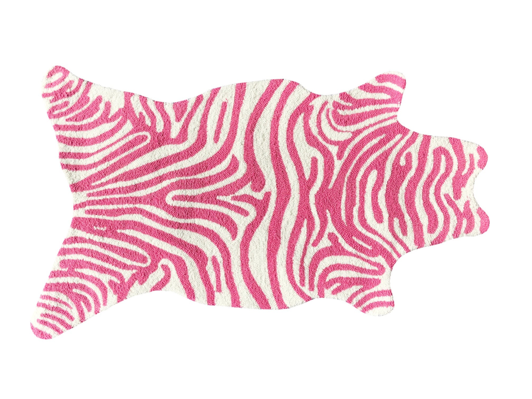 2.8X4.8 Pink and White Abstract Zebra Modern Area Rug