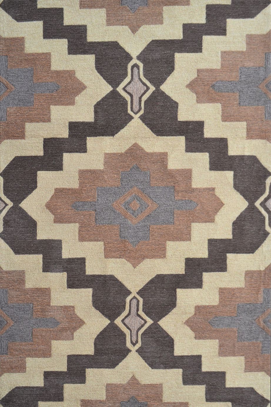 5x8 Area Rug in Modern Geometric Southwestern/Bohemian Style with Cream, Brown, and Gray Colors