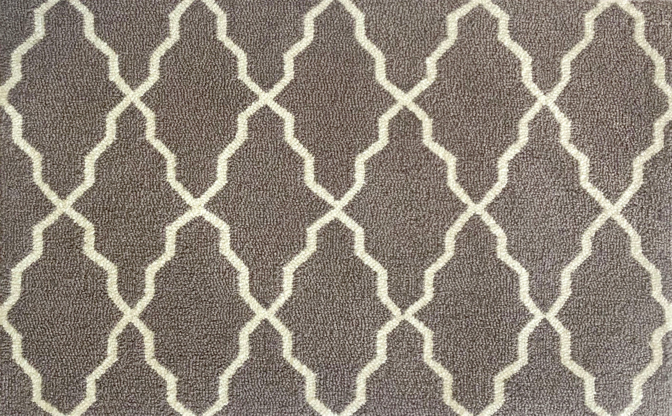Modern Geometric Area Rug in Muted Gray and Bright White