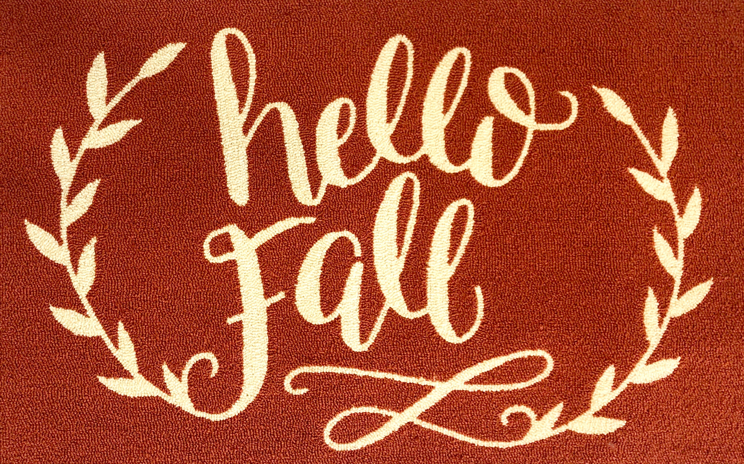 Fall - Themed Indoor Rectangular Polyester Rug, 24x36 with Hello Fall Design