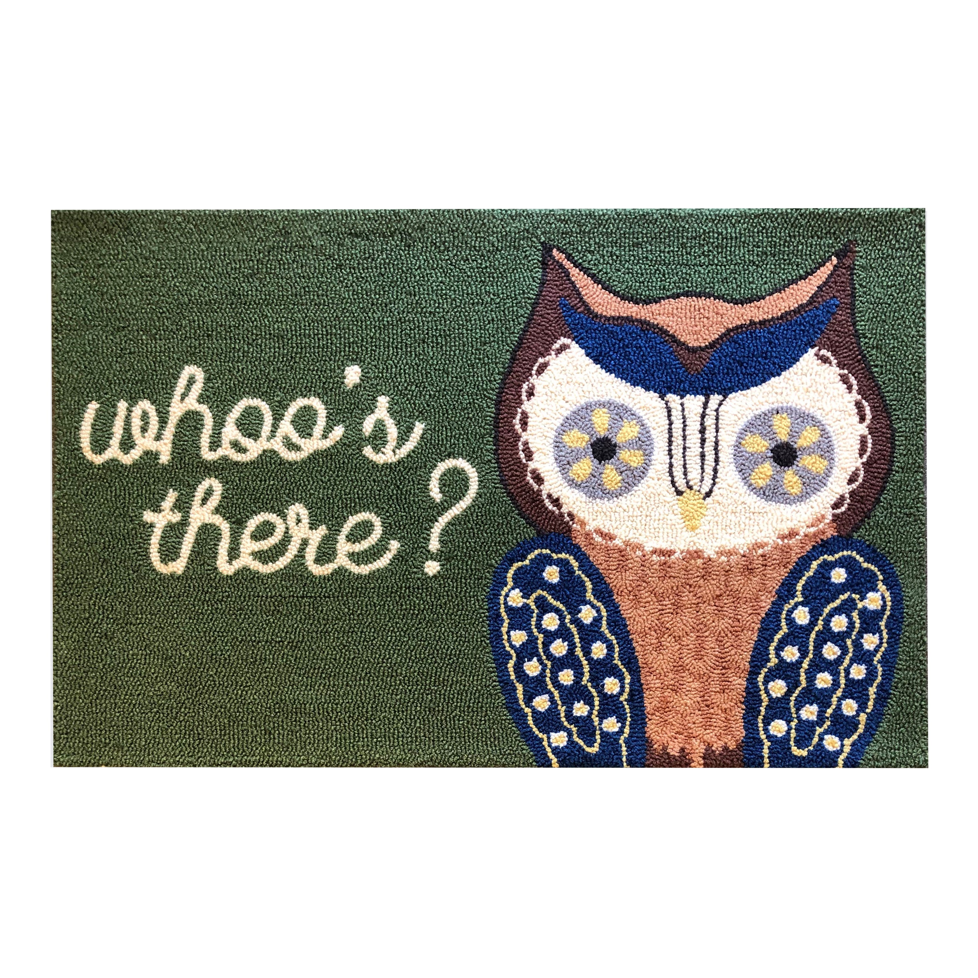 Whimsical Owl Doormat for Entryway - Multicolor, Polypropylene, Low Pile