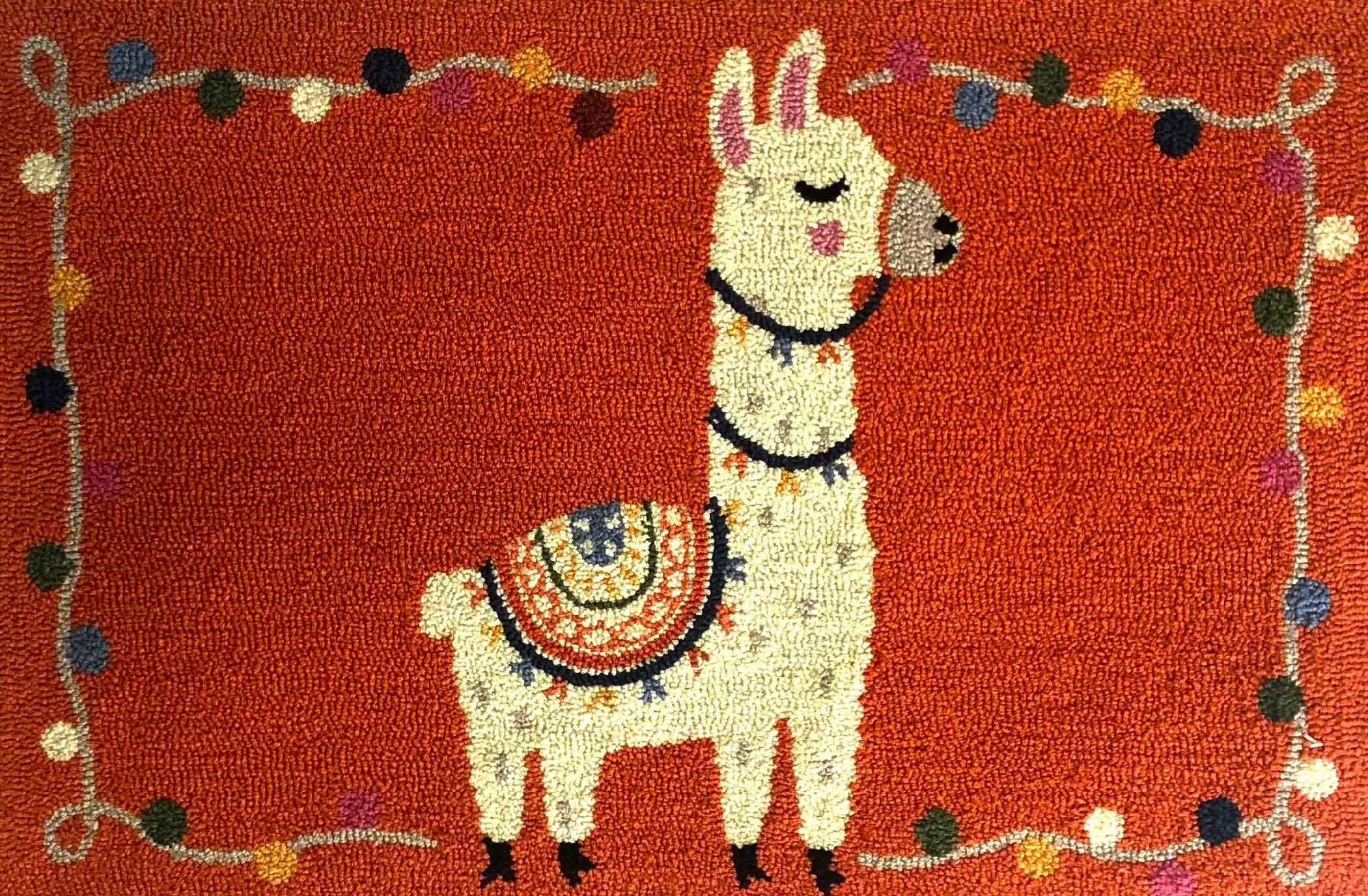 Bohemian Whimsical Area Rug with Vibrant Colors and Llama Design, 5x7 or 6x9