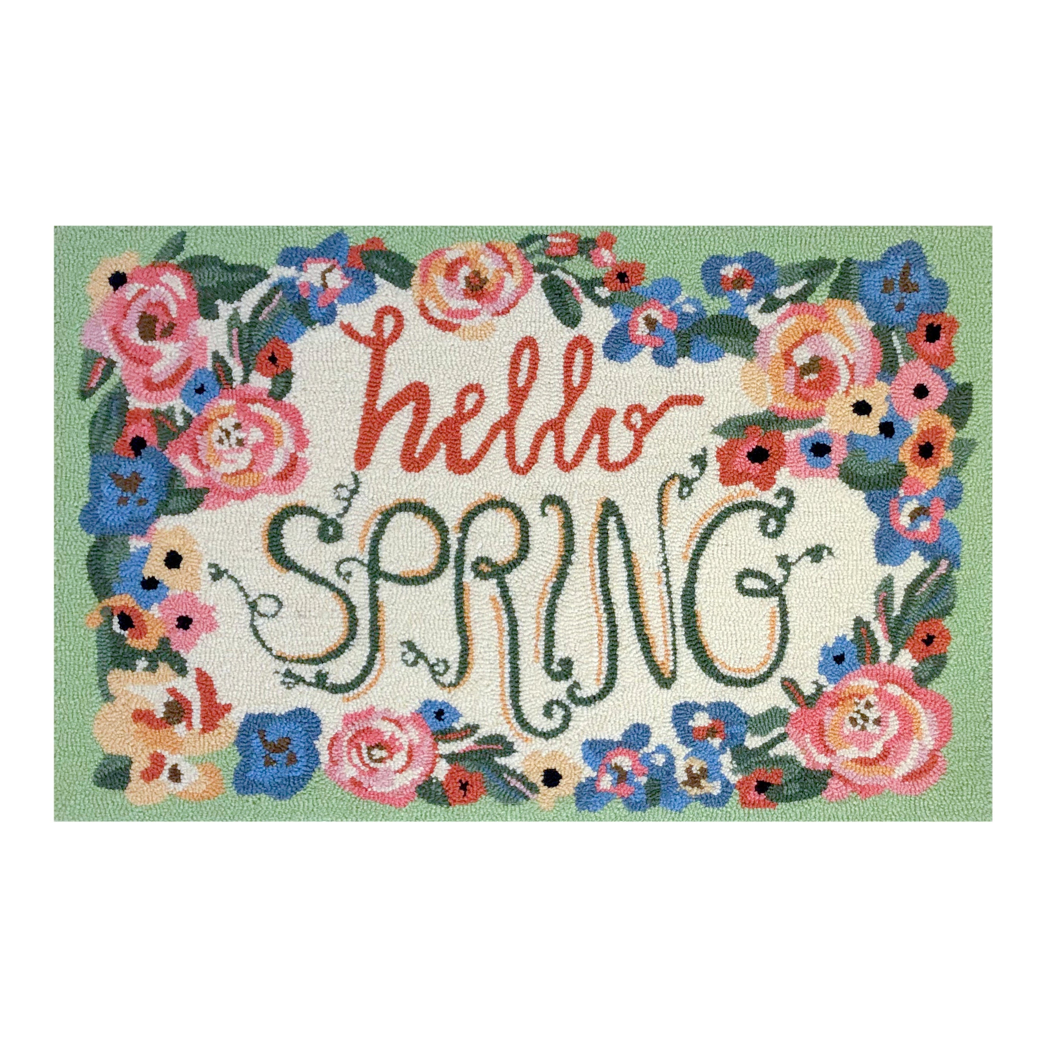 Whimsical Traditional Spring-themed Floral Entryway Rug, 18x30 or 2x3