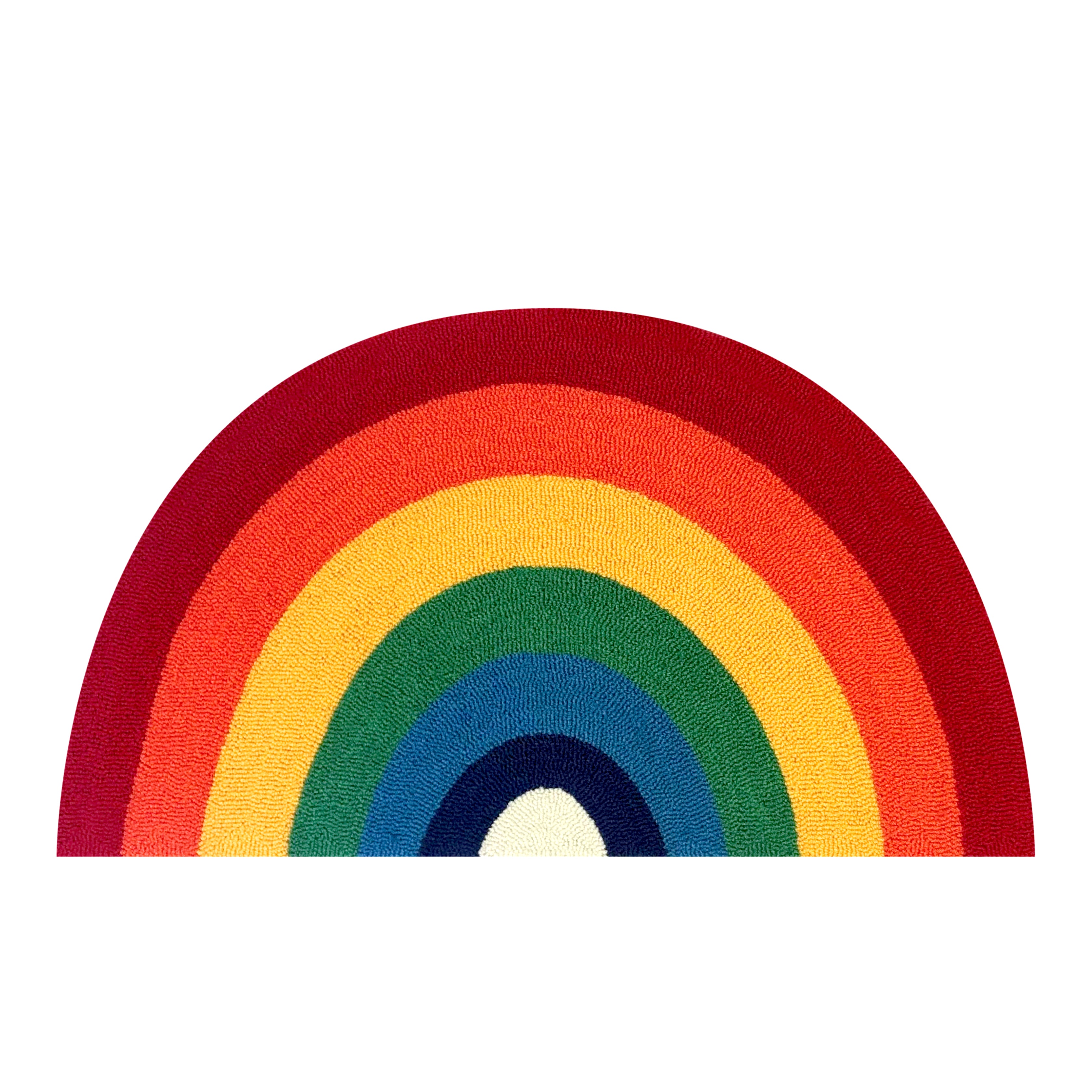 Vibrant Semicircular Rainbow Geometric Indoor Area Rug