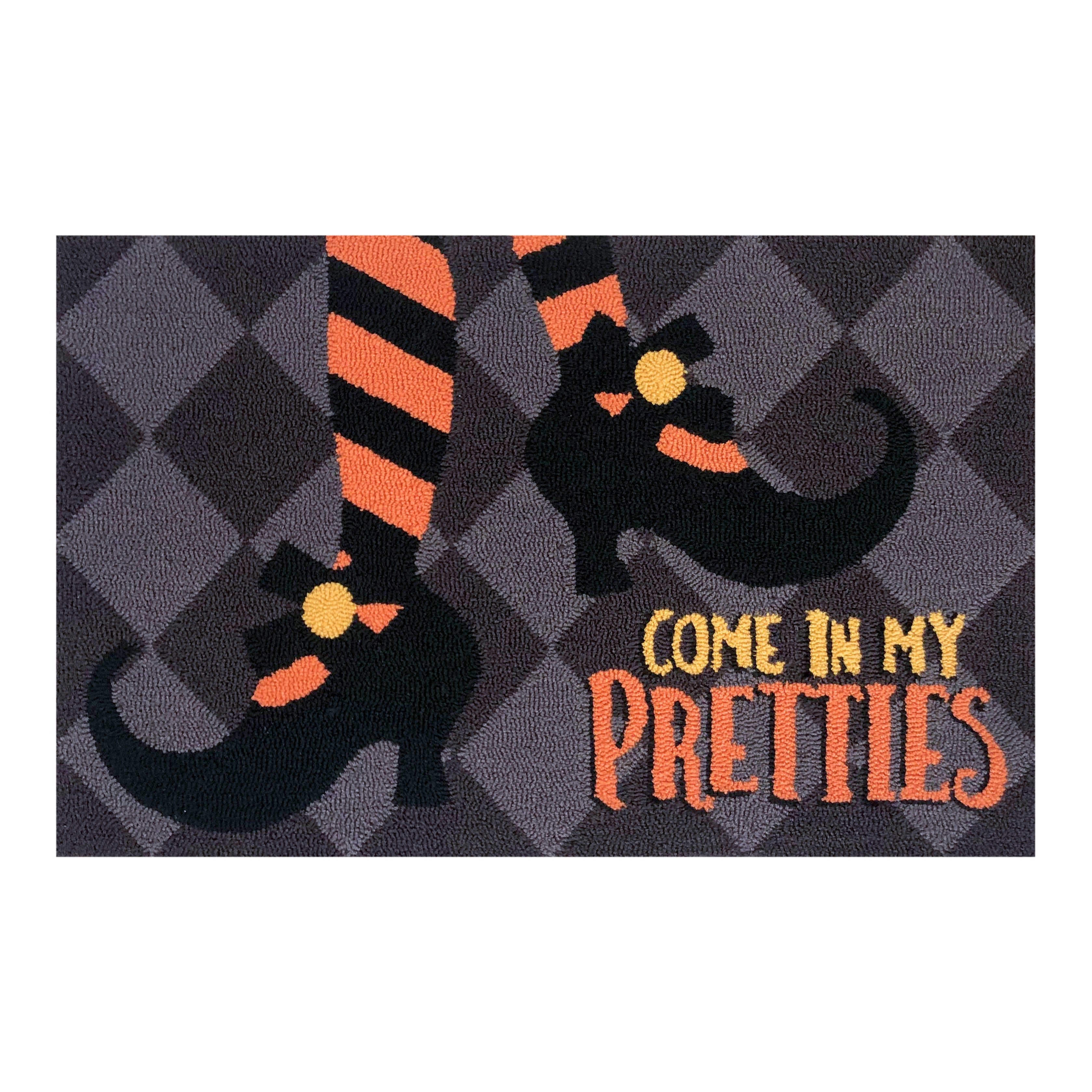 Halloween - Themed Decorative Entryway Rug in Gray, Black, Orange, and Yellow - 24"x36"