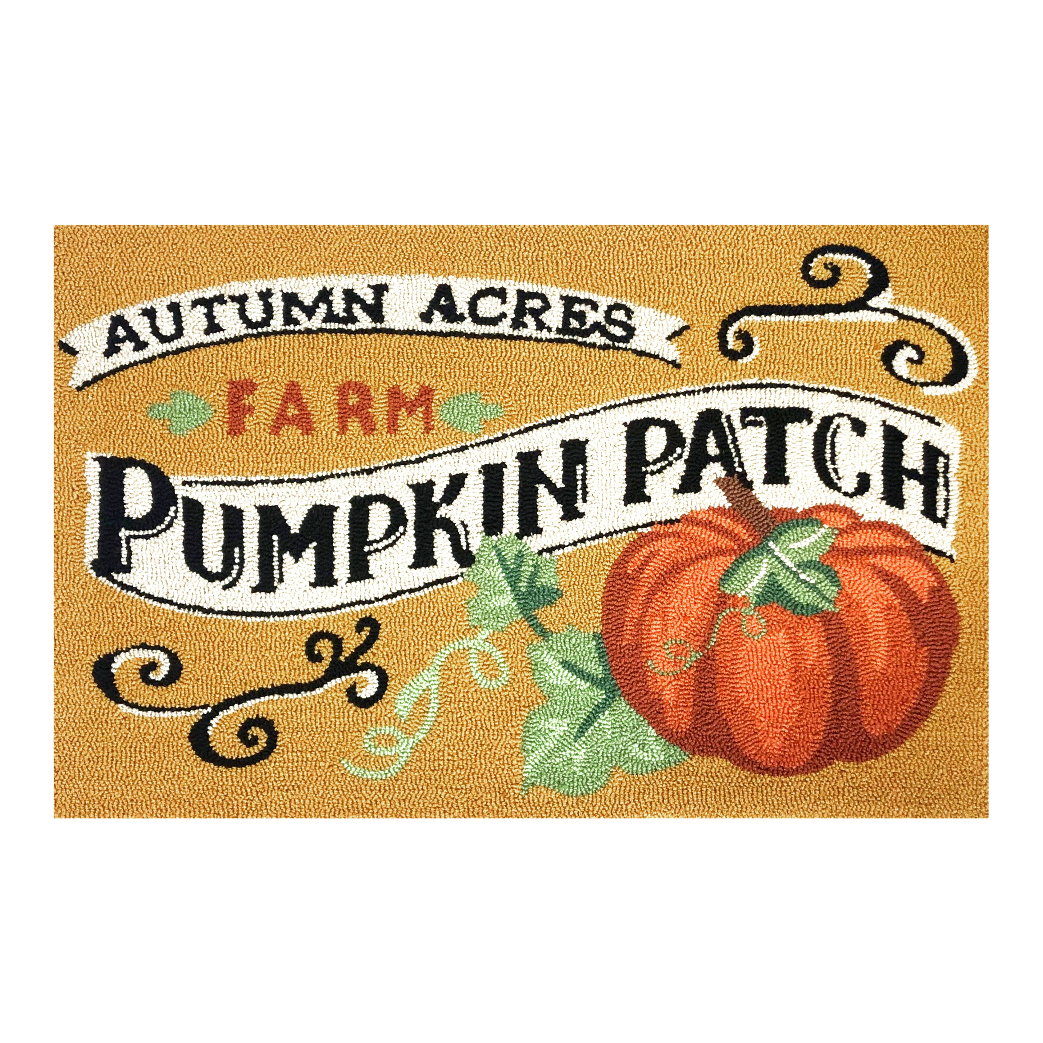Traditional Rustic Farmhouse Autumn Pumpkin Patch Decorative Area Rug 24"x36"