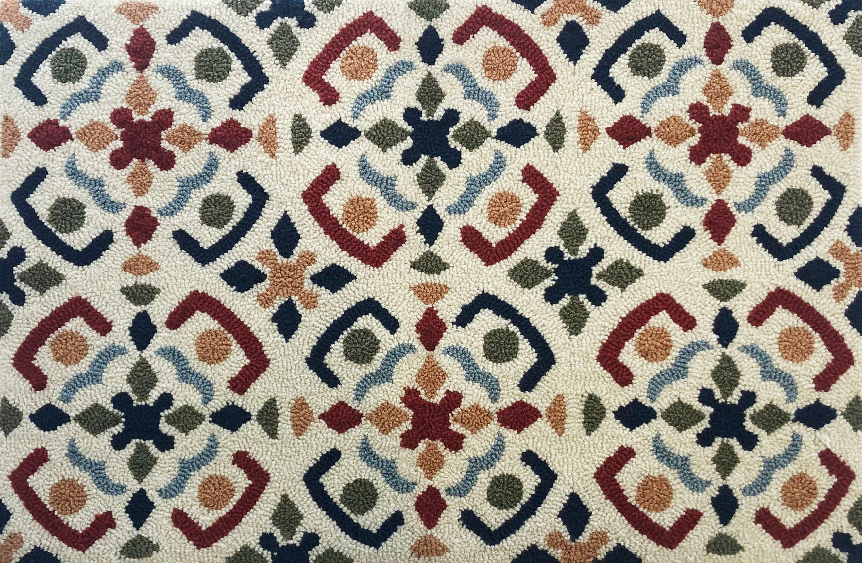 Geometric Traditional Area Rug with Multicolor Design, 5x7 to 8x10 ft