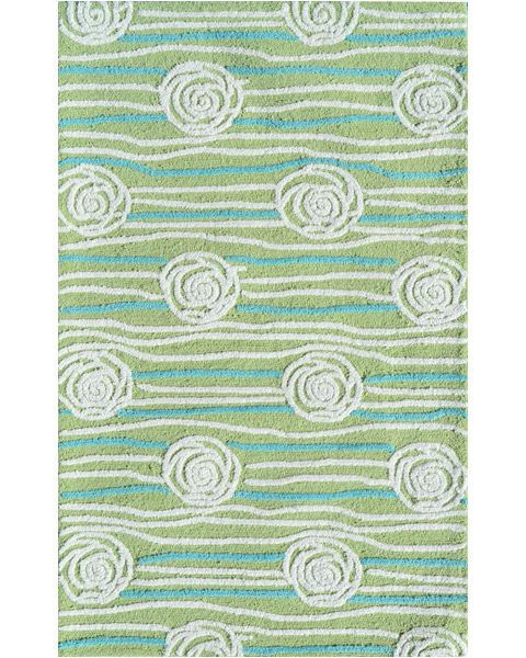 Vibrant Modern Polyester Area Rug in Light Green, White, and Turquoise
