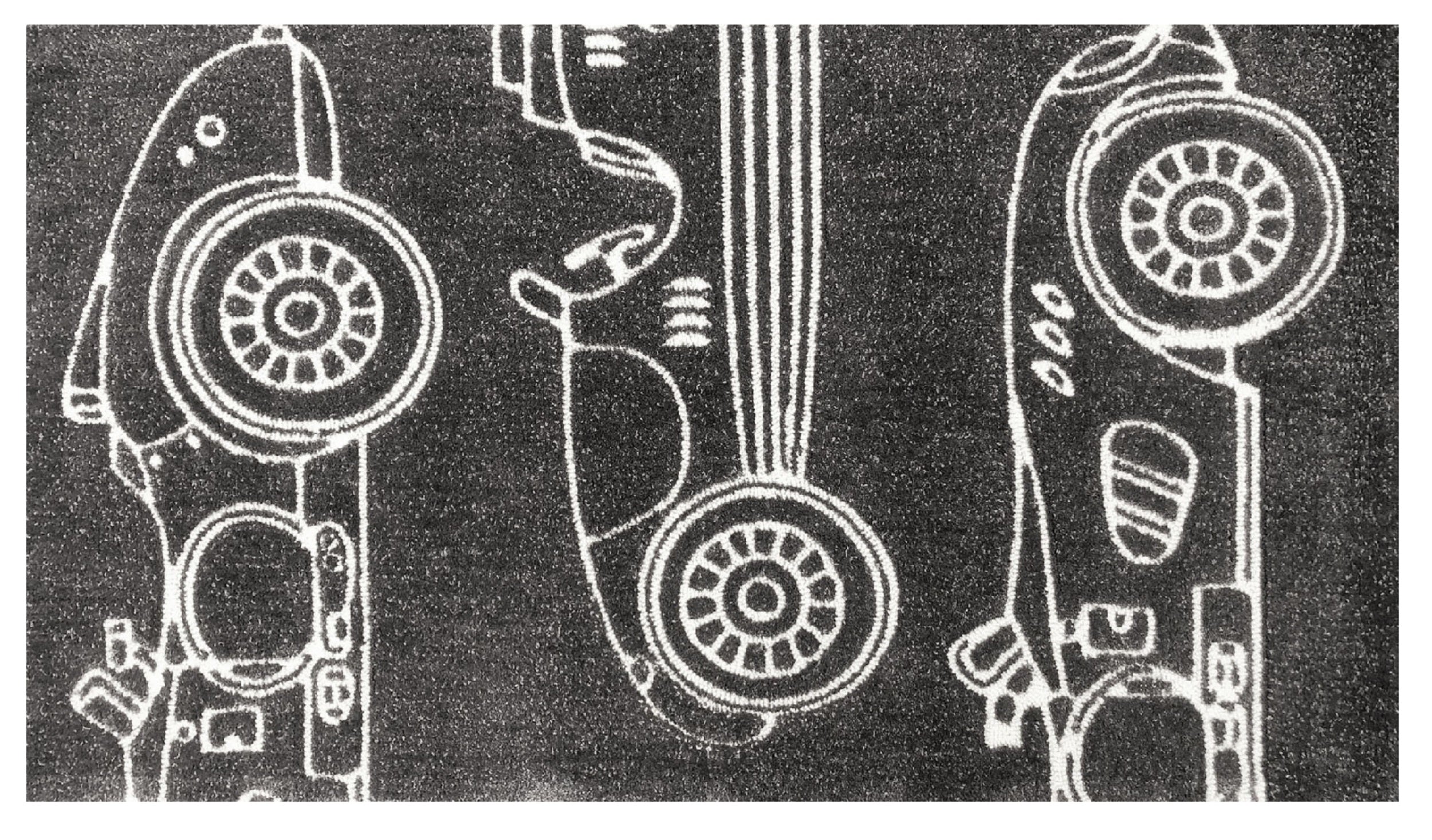 Large Modern Abstract Area Rug in Charcoal Gray and White