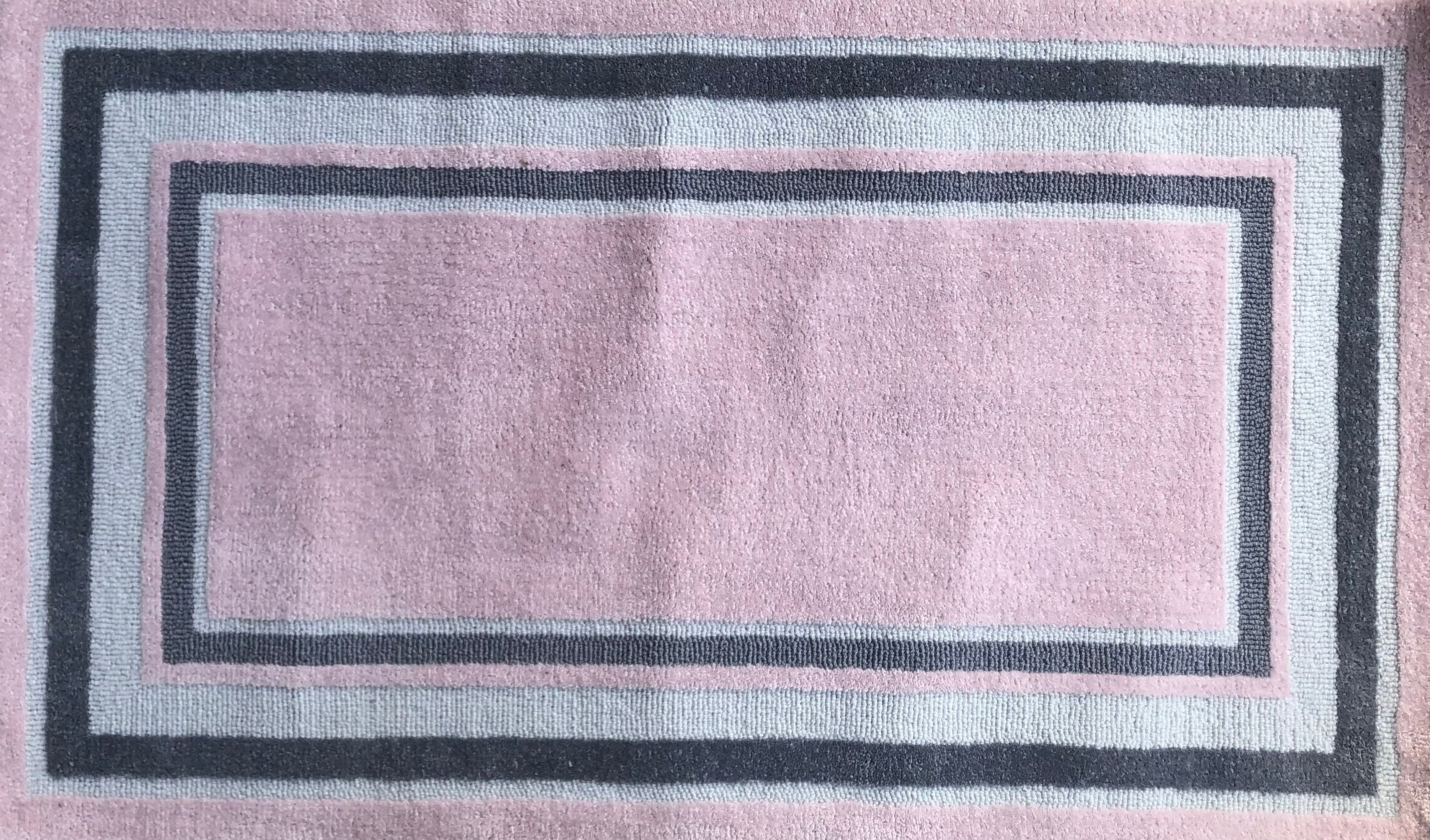 Modern Geometric Indoor Area Rug in Light Pink and Gray Tones